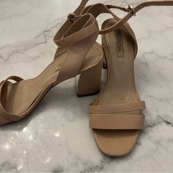 Nude leather block heeled sandals size EUR 7 Massimo Dutti - Picture 7 of 7